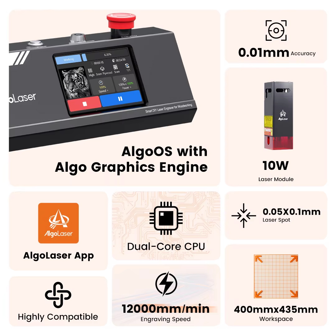 Algolaser DIY Table 40*43cm CN - Industrial Grade Laser Cutter recensione e prezzo